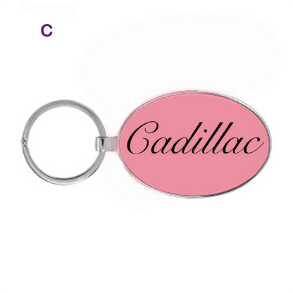 Directors Special: Introducing our Pink Leatherette/Metal KeyChain (3"x 1 3/4") with 7 stylish designs. Perfect for your keys! Choose your favorite.