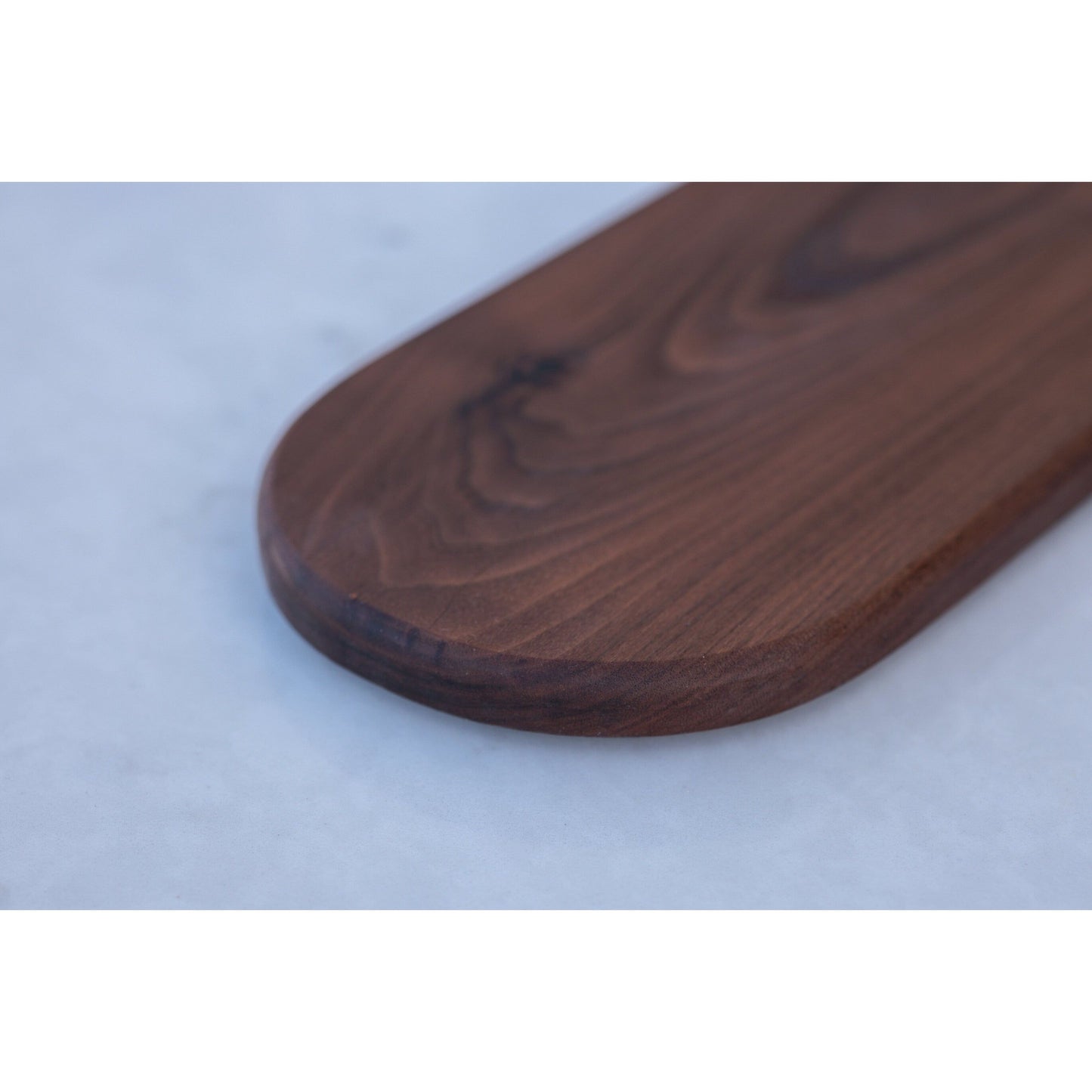 Walnut Cheese/Bread/Serving Board: Timeless & versatile, handcrafted with care. Choose straight or curved handle. Approx. 6"x18"x3/4". Exudes elegance & functionality.