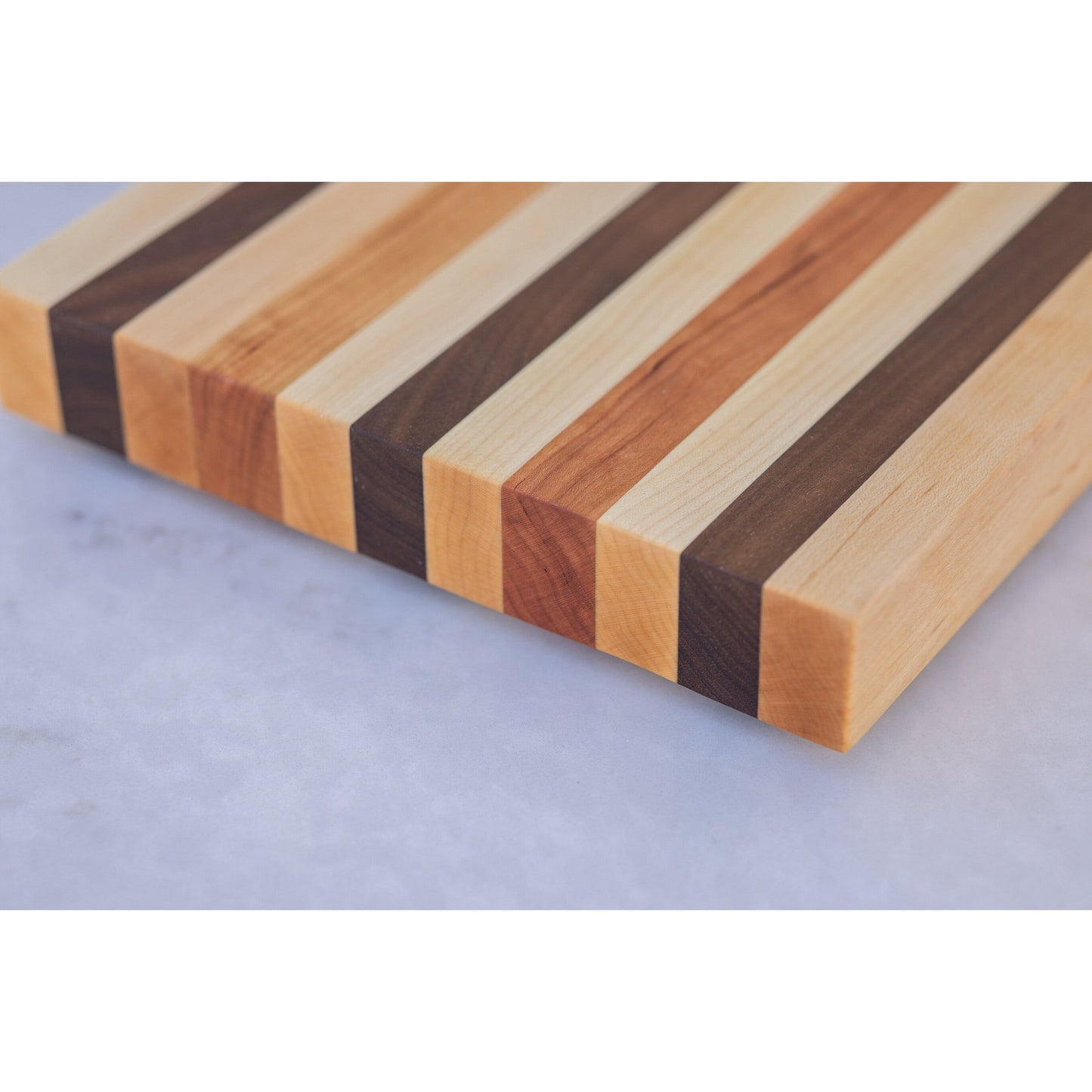 Small Hardwood (Hard Maple/Cherry/Walnut Stripped) Cutting BOARD. A perfect Christmas gift. Approx. 10"x9"x1.25"