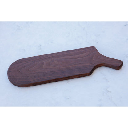 Walnut Cheese/Bread/Serving Board: Timeless & versatile, handcrafted with care. Choose straight or curved handle. Approx. 6"x18"x3/4". Exudes elegance & functionality.