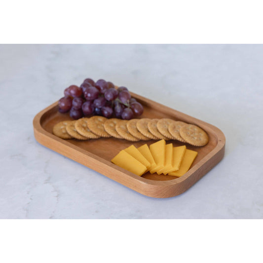 Elevate your dining experience with our captivating cherry serving tray. Meticulously crafted, this 7"x11"x3/4" masterpiece is both functional and a perfect gift. Make festivities special with this exquisite and practical present.
