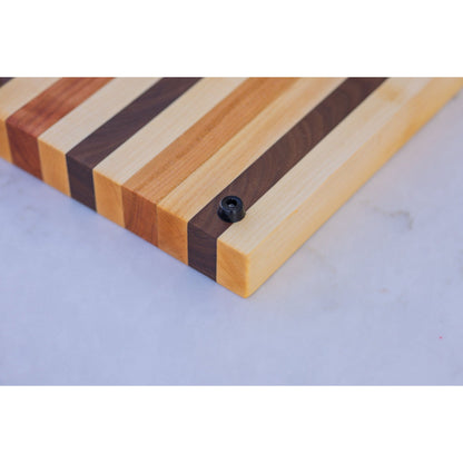 Small Hardwood (Hard Maple/Cherry/Walnut Stripped) Cutting BOARD. A perfect Christmas gift. Approx. 10"x9"x1.25"